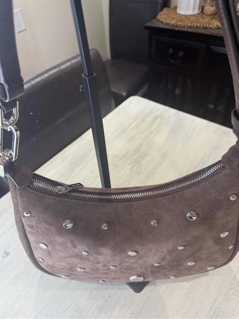 kate spade Kayla  Brown Studded Suede Hobo/Shoulder Bag